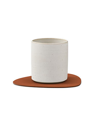 LIND DNA | Sous-verre ovale en cuir NUPO 11x13cm Rust