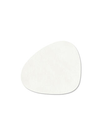 LIND DNA | Sous-verre ovale en cuir NUPO 11x13cm Pure White