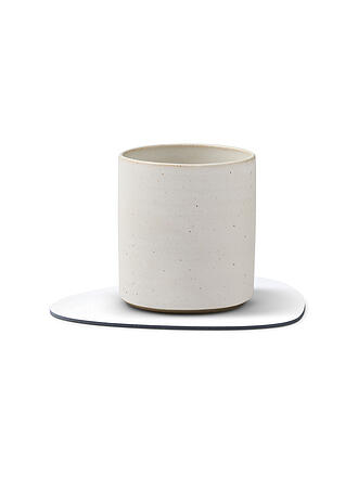 LIND DNA | Sous-verre ovale en cuir NUPO 11x13cm Pure White