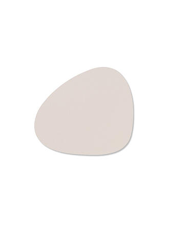 LIND DNA | Sous-verre ovale en cuir NUPO 11x13cm Soft Nude