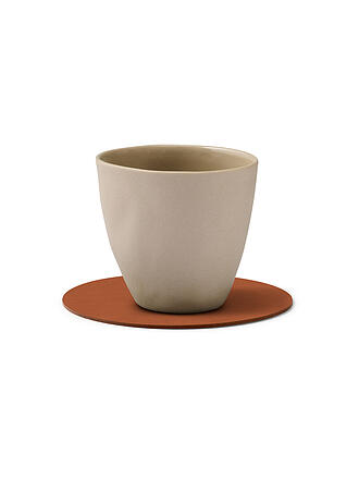 LIND DNA | Sous-verre en cuir rond NUPO 10cm Rust