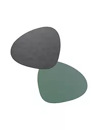 LIND DNA | Leder Tischset zum Wenden Oval 37x44cm  | Vert clair