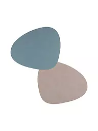 LIND DNA | Leder Tischset zum Wenden Oval 37x44cm  | Bleu clair
