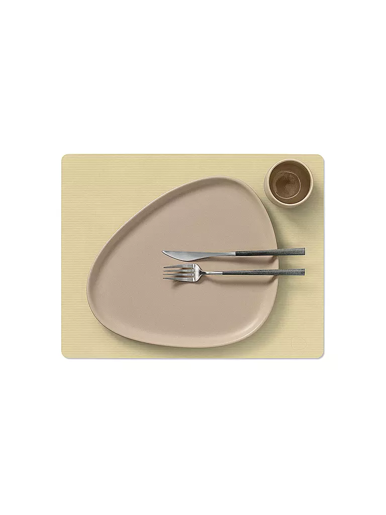 LIND DNA | Set de table 35x45cm CORDUROY ECKIG Sorbet Citron | beige