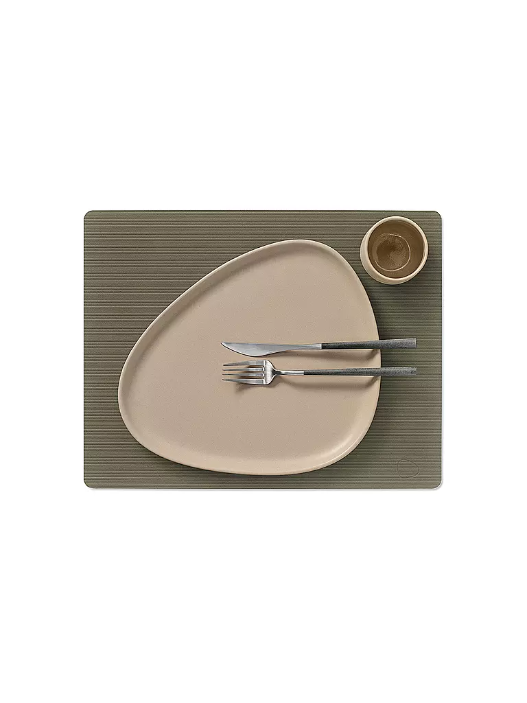LIND DNA | Set de table 35x45cm CORDUROY RECTANGULAIRE Vert Armée | Vert foncé