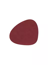 LIND DNA | Set de table ovale "Nupo" en cuir 37x44cm | Rouge