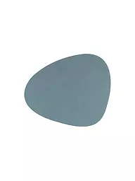 LIND DNA | Set de table ovale "Nupo" en cuir 37x44cm | Bleu clair