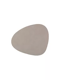 LIND DNA | Set de table ovale "Nupo" en cuir 37x44cm | Gris clair