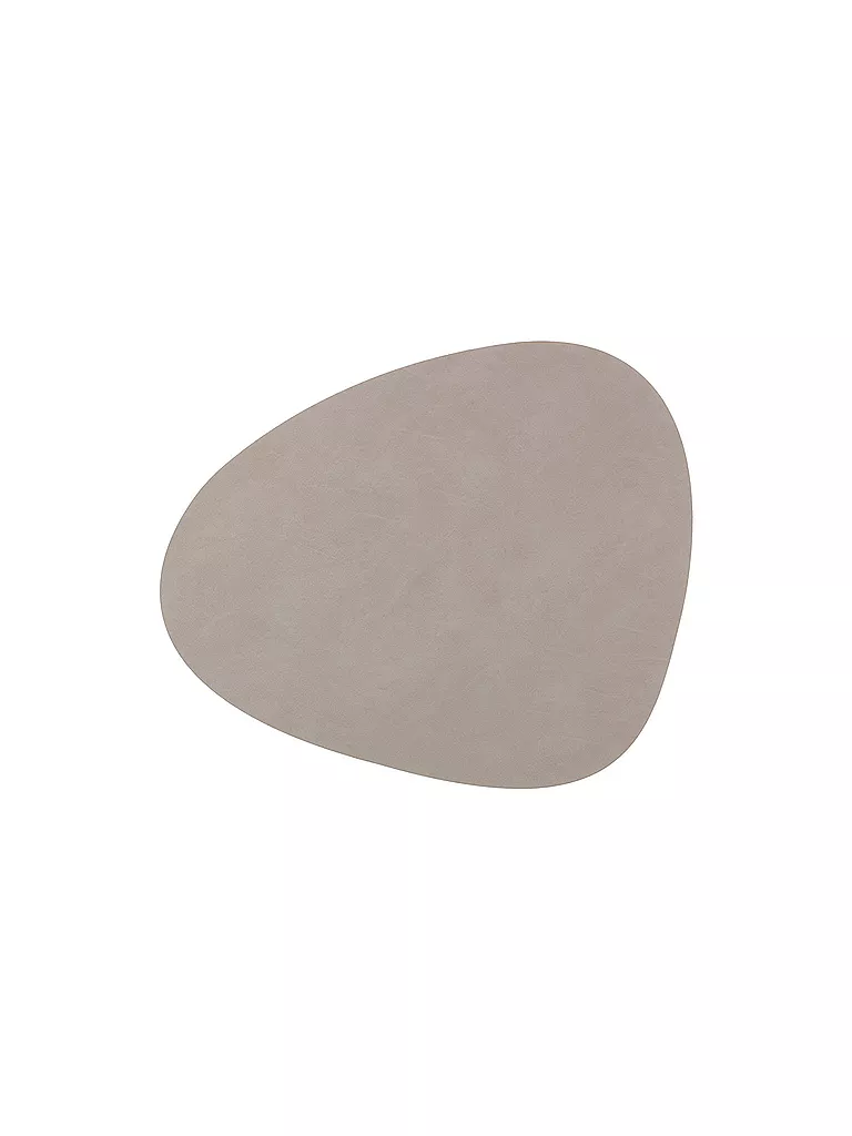 LIND DNA | Set de table ovale "Nupo" en cuir 37x44cm | hellgrau