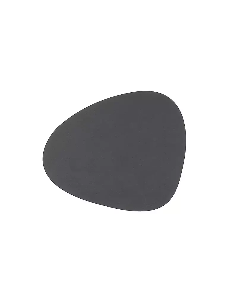 LIND DNA | Set de table ovale en cuir "Nupo" 37x44cm | Gris