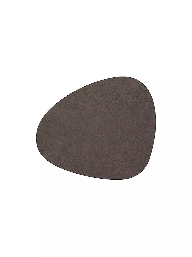 LIND DNA | Set de table ovale en cuir NUPO 37x44cm Caviar | Marron
