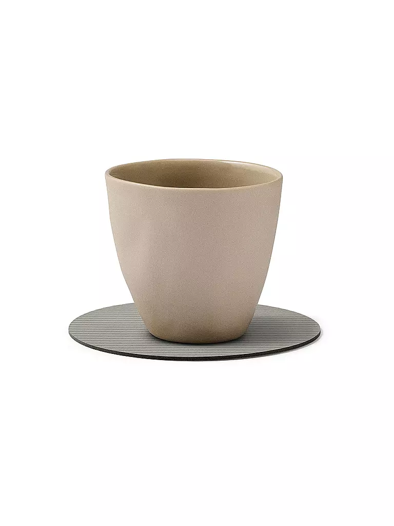 LIND DNA | Sous-verre 10cm CORDUROY ROND Gris clair | hellgrau