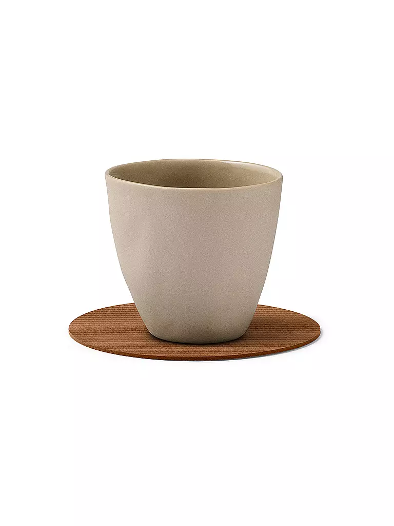 LIND DNA | Sous-verre 10cm CORDUROY ROND Nature | Marron