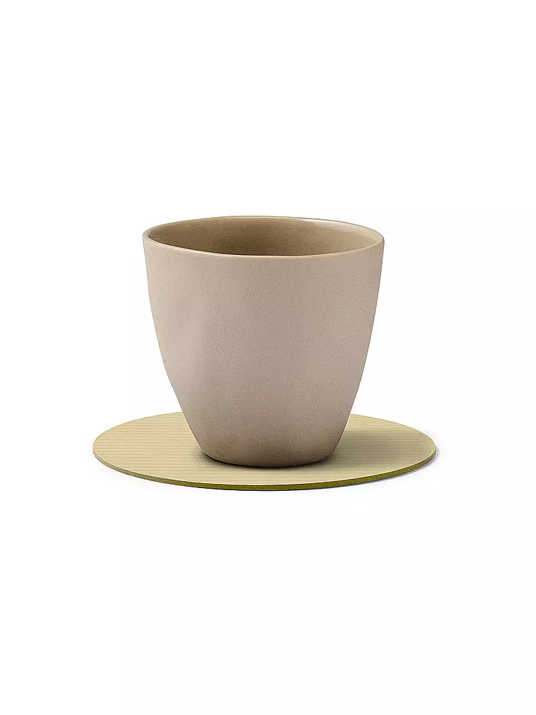 LIND DNA | Sous-verre 10cm CORDUROY ROND Sorbet Citron | beige
