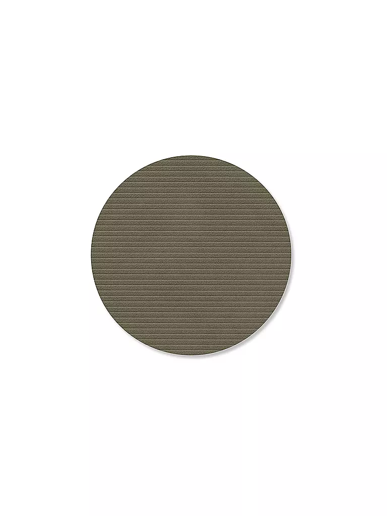 LIND DNA | Sous-verre 10cm CORDUROY ROND Vert Armée | dunkelgrün