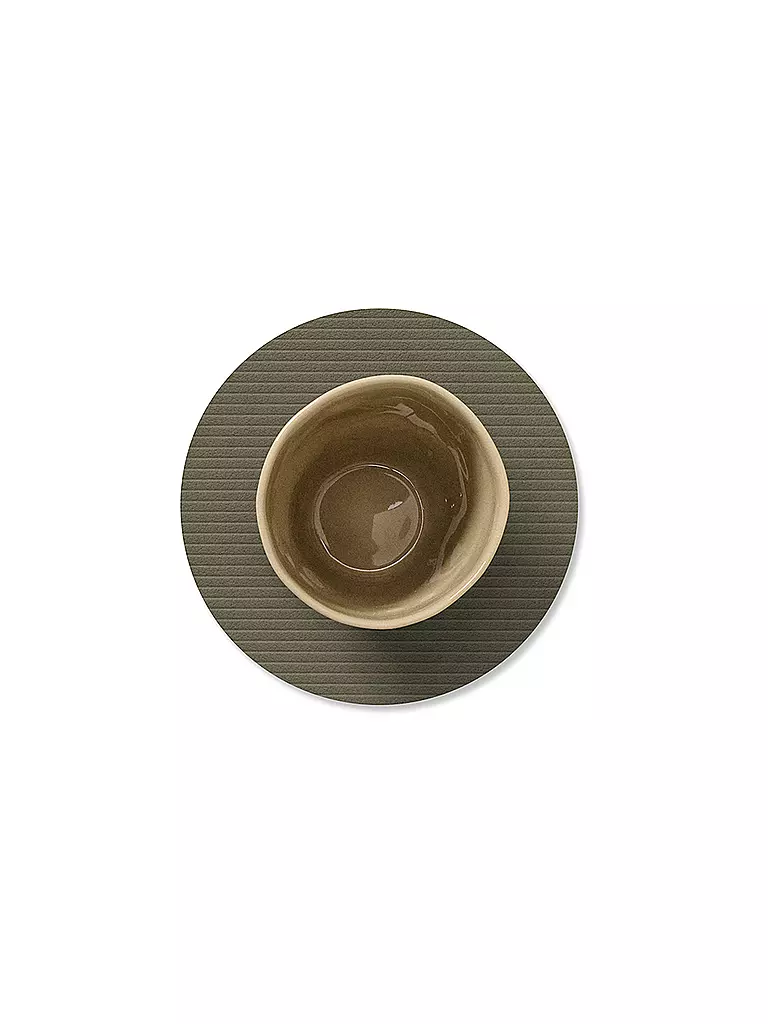 LIND DNA | Sous-verre 10cm CORDUROY ROND Vert Armée | 