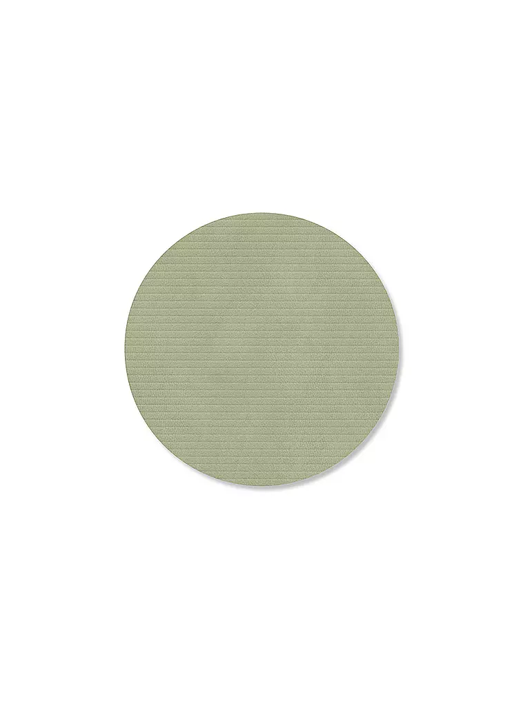 LIND DNA | Sous-verre 10cm CORDUROY ROND Vert Olive | Olive