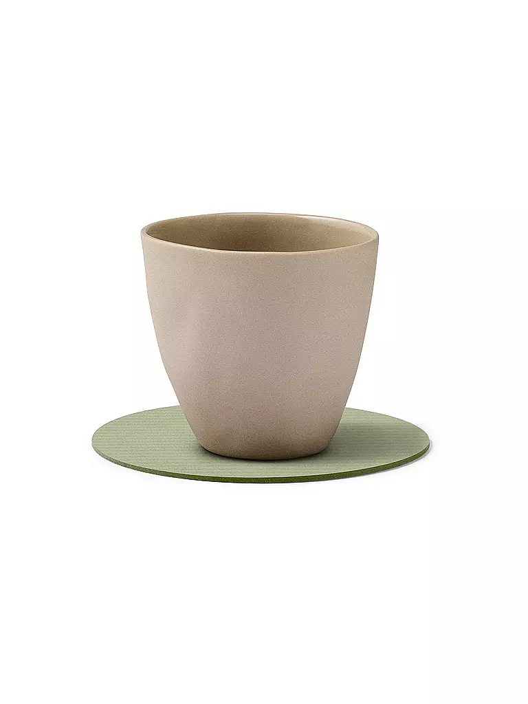 LIND DNA | Sous-verre 10cm CORDUROY ROND Vert Olive | Olive