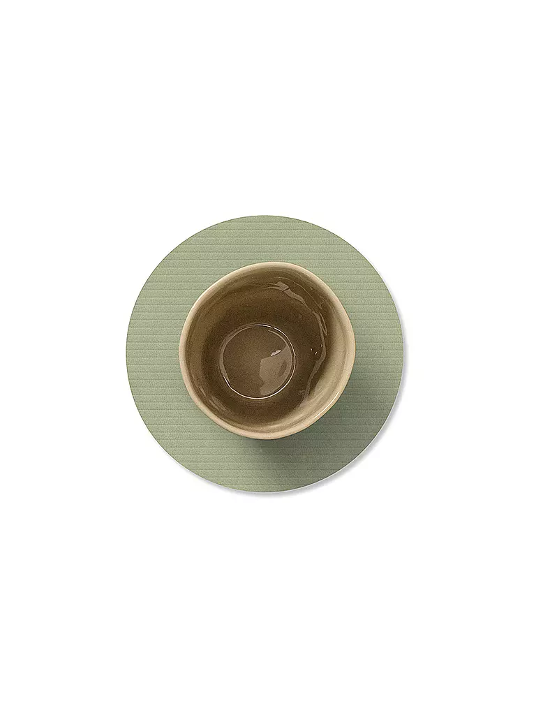 LIND DNA | Sous-verre 10cm CORDUROY ROND Vert Olive | 