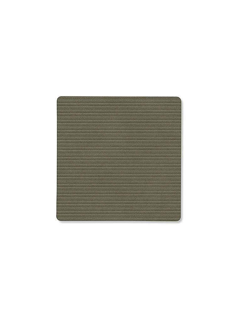 LIND DNA | Sous-verre 10x10cm CORDUROY CARRÉ Vert Armée | dunkelgrün