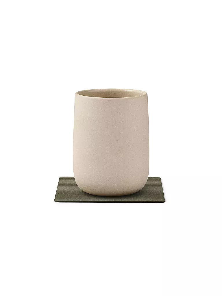 LIND DNA | Sous-verre 10x10cm CORDUROY CARRÉ Vert Armée | dunkelgrün