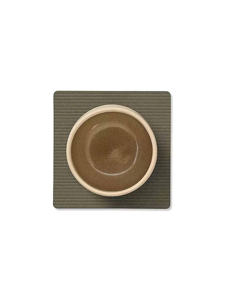 LIND DNA | Sous-verre 10x10cm CORDUROY CARRÉ Vert Armée | 