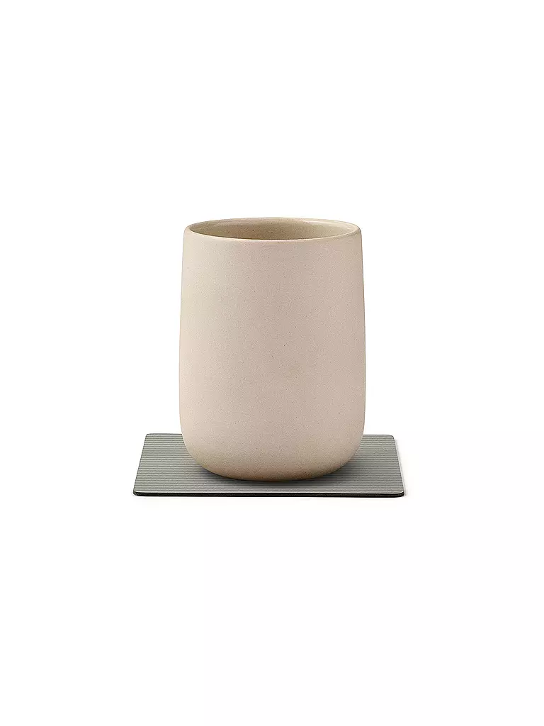 LIND DNA | Sous-verre 10x10cm CORDUROY ECKIG Gris clair | hellgrau