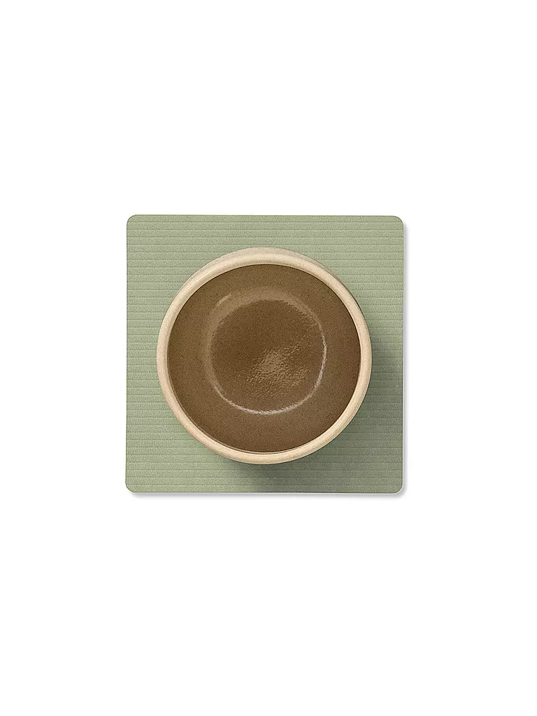 LIND DNA | Sous-verre 10x10cm CORDUROY ECKIG Vert Olive | 