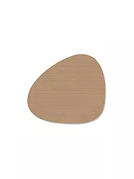 LIND DNA | Sous-verre 11x13cm CORDUROY OVAL Gris clair | Camel