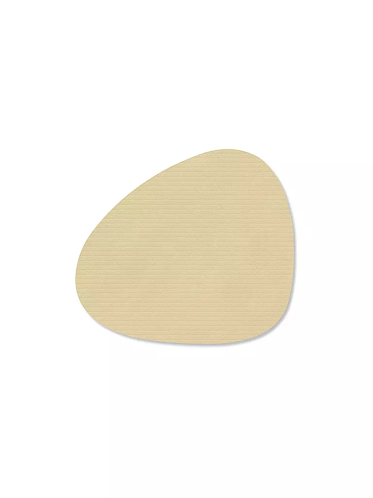 LIND DNA | Sous-verre 11x13cm CORDUROY OVAL Sorbet Citron | beige