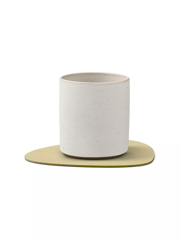 LIND DNA | Sous-verre 11x13cm CORDUROY OVAL Sorbet Citron | beige