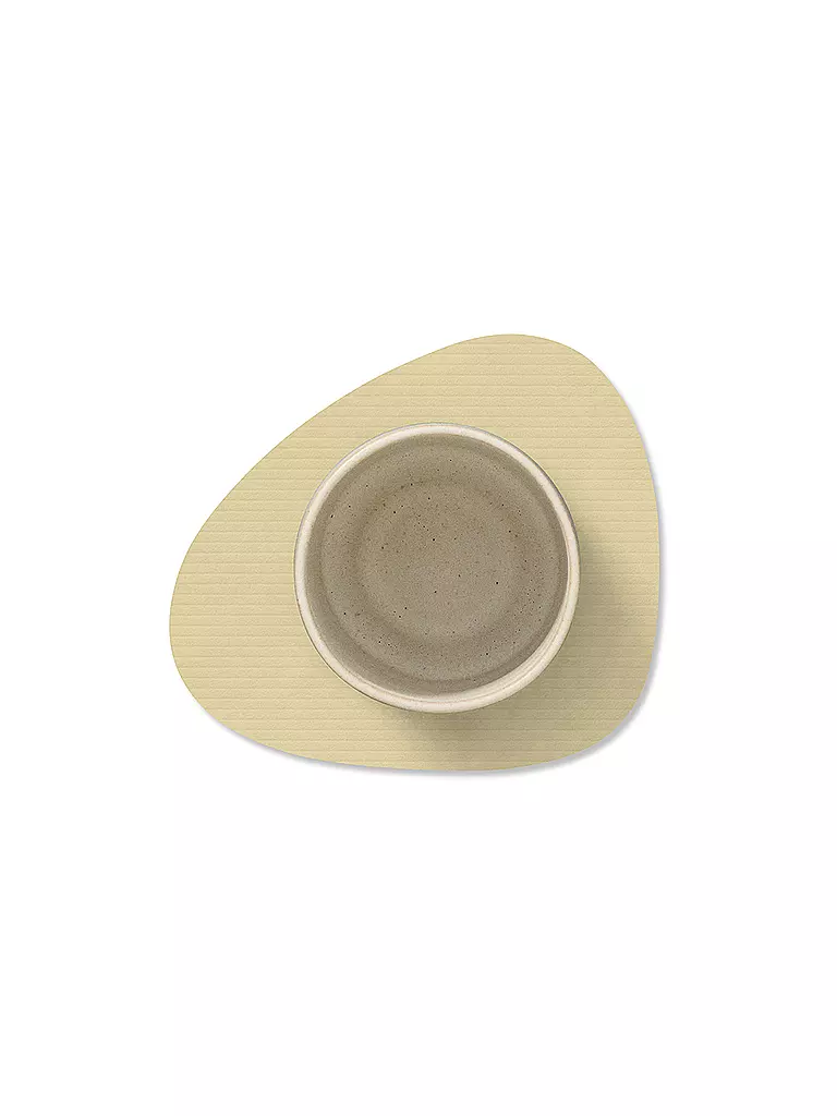 LIND DNA | Sous-verre 11x13cm CORDUROY OVAL Sorbet Citron | 
