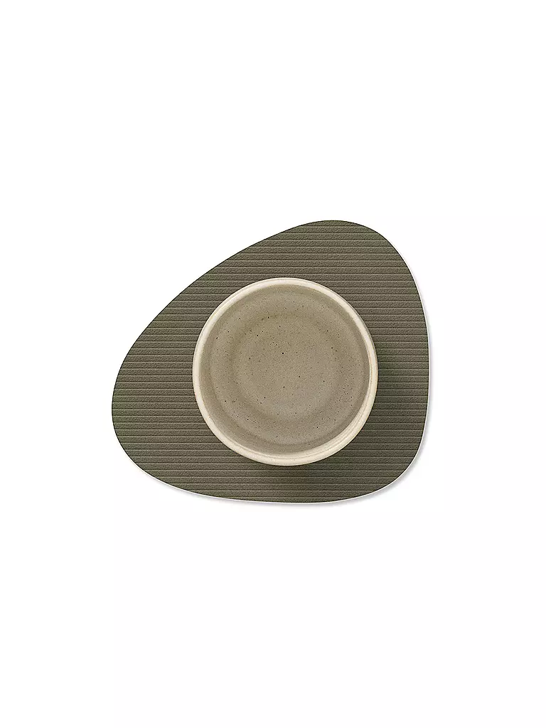 LIND DNA | Sous-verre 11x13cm CORDUROY OVAL Vert Armée | 