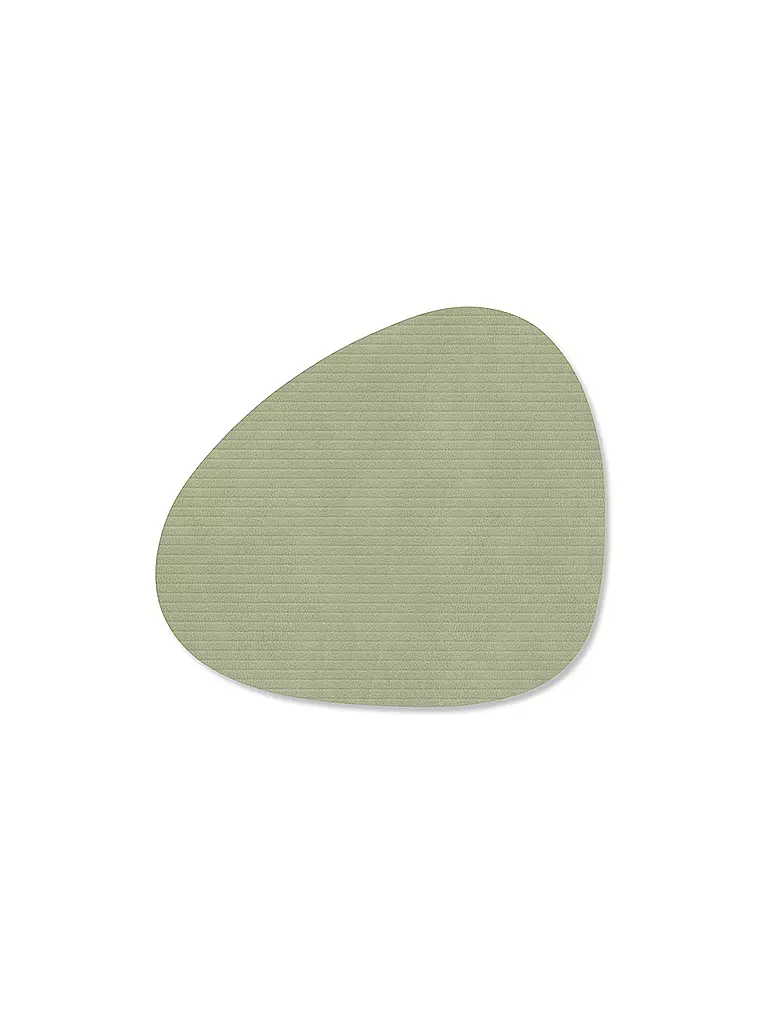LIND DNA | Sous-verre 11x13cm CORDUROY OVAL Vert Olive | olive