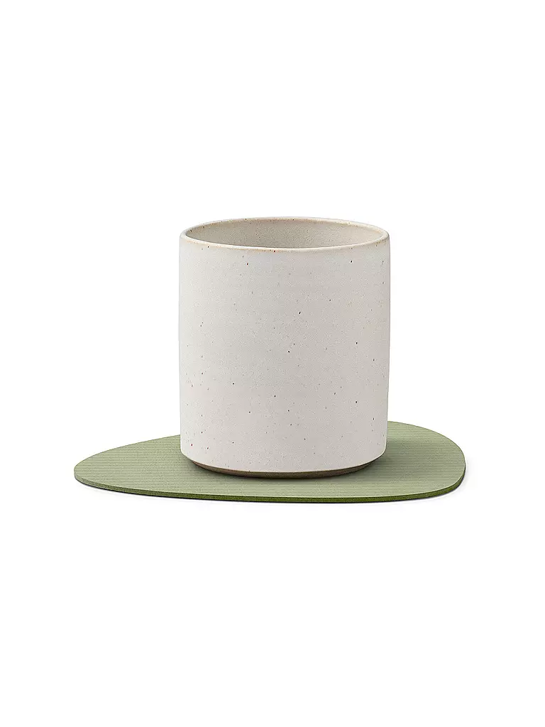 LIND DNA | Sous-verre 11x13cm CORDUROY OVAL Vert Olive | olive