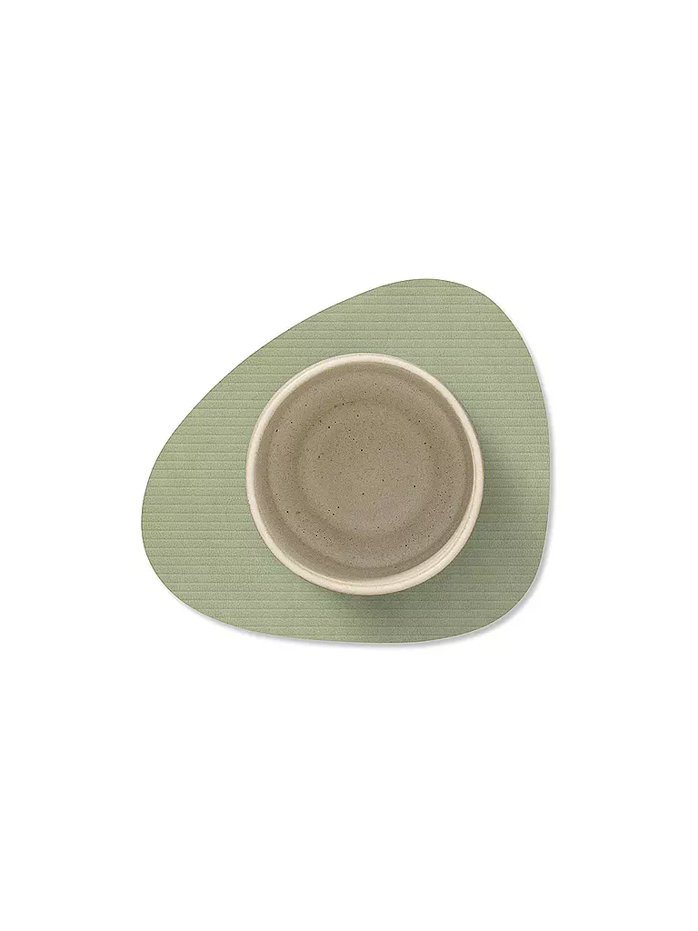 LIND DNA | Sous-verre 11x13cm CORDUROY OVAL Vert Olive | 