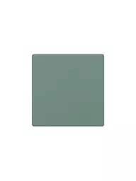 LIND DNA | Sous-verre en cuir carré Nupo 10x10cm Gris clair | Vert clair