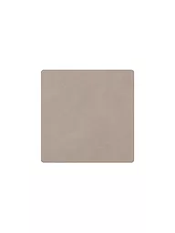 LIND DNA | Sous-verre en cuir carré Nupo 10x10cm Gris clair | Gris clair