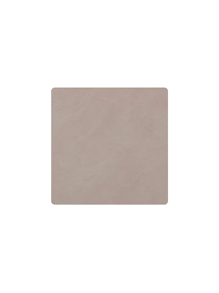 LIND DNA | Sous-verre en cuir carré Nupo 10x10cm Gris clair | hellgrau
