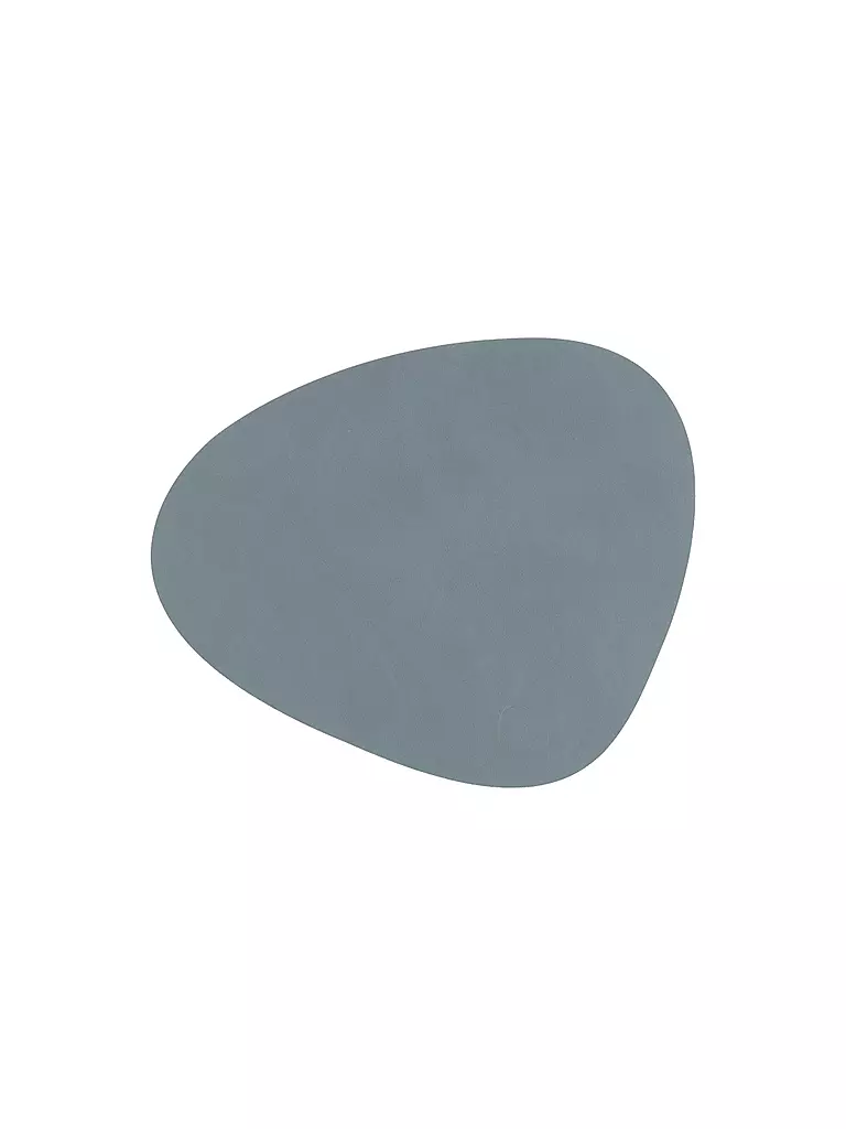 LIND DNA | Sous-verre ovale en cuir 11x13cm Bleu clair | hellblau