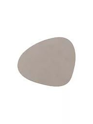 LIND DNA | Sous-verre ovale en cuir 11x13cm Bleu clair | Gris clair