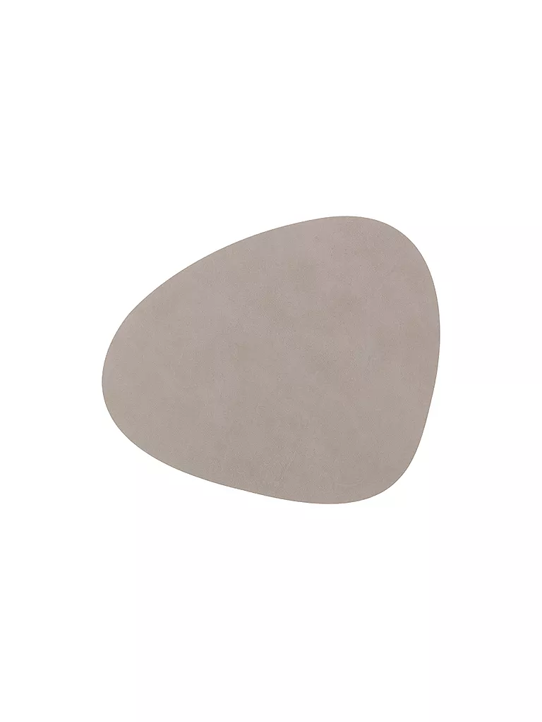 LIND DNA | Sous-verre ovale en cuir Nupo 11x13cm Gris clair | hellgrau