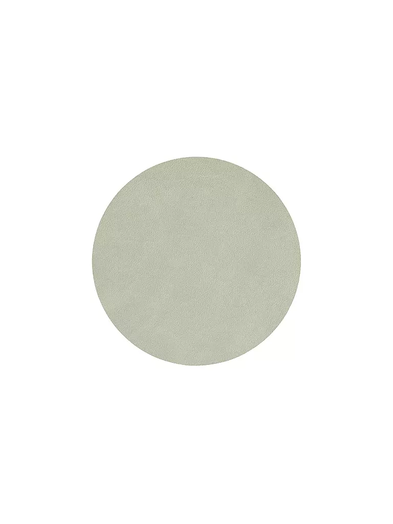 LIND DNA | Sous-verre rond en cuir 10cm Vert Olive | Olive