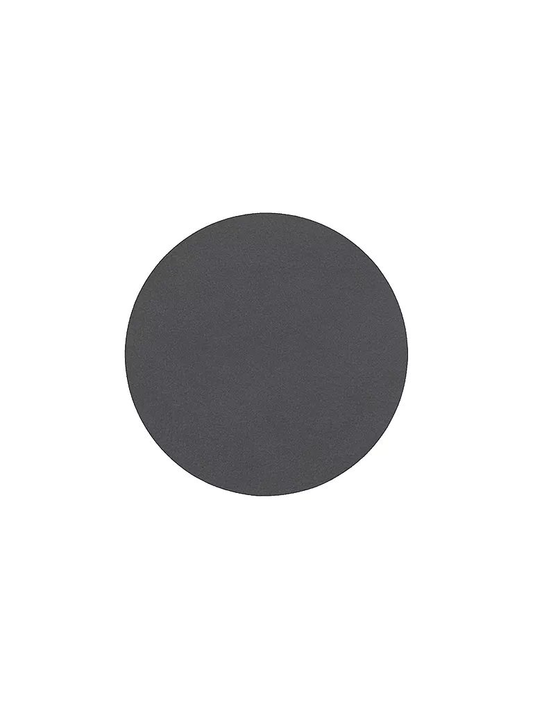LIND DNA | Sous-verre rond en cuir Nupo 10cm Anthracite | grau