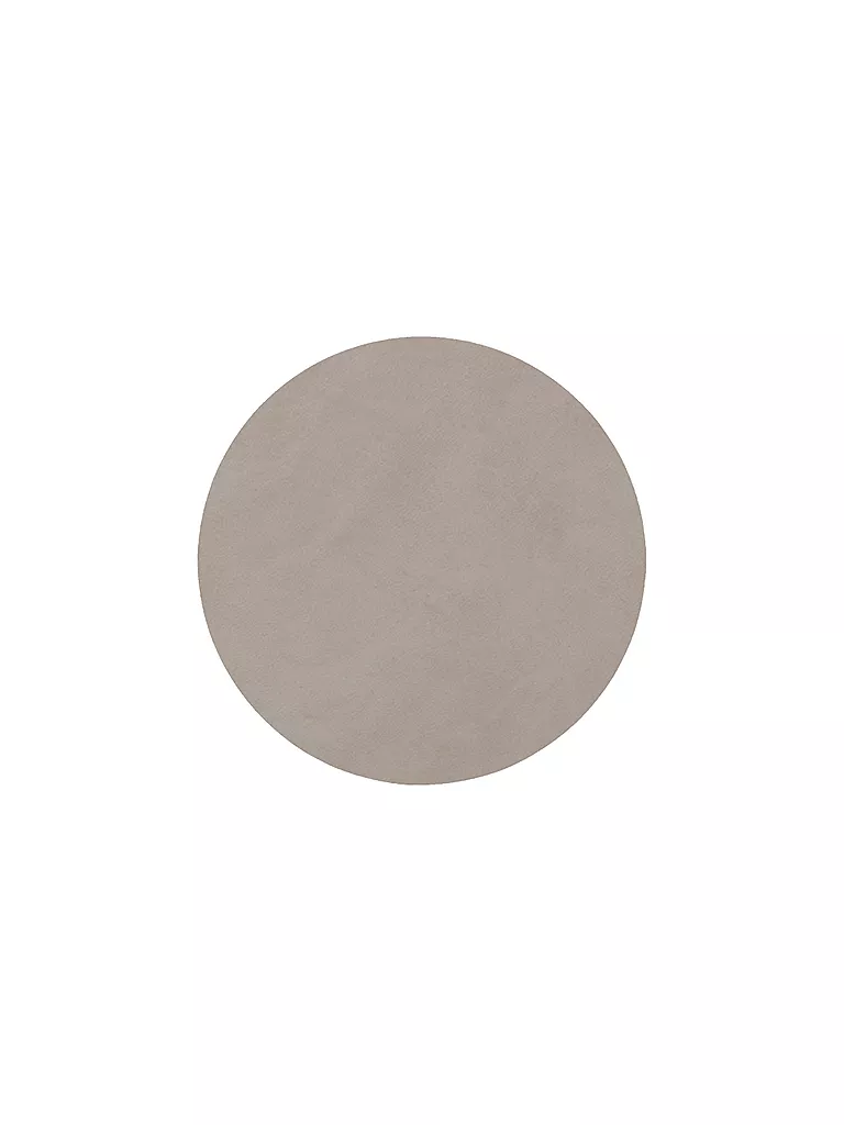 LIND DNA | Sous-verre rond en cuir Nupo 10cm Gris clair | hellgrau