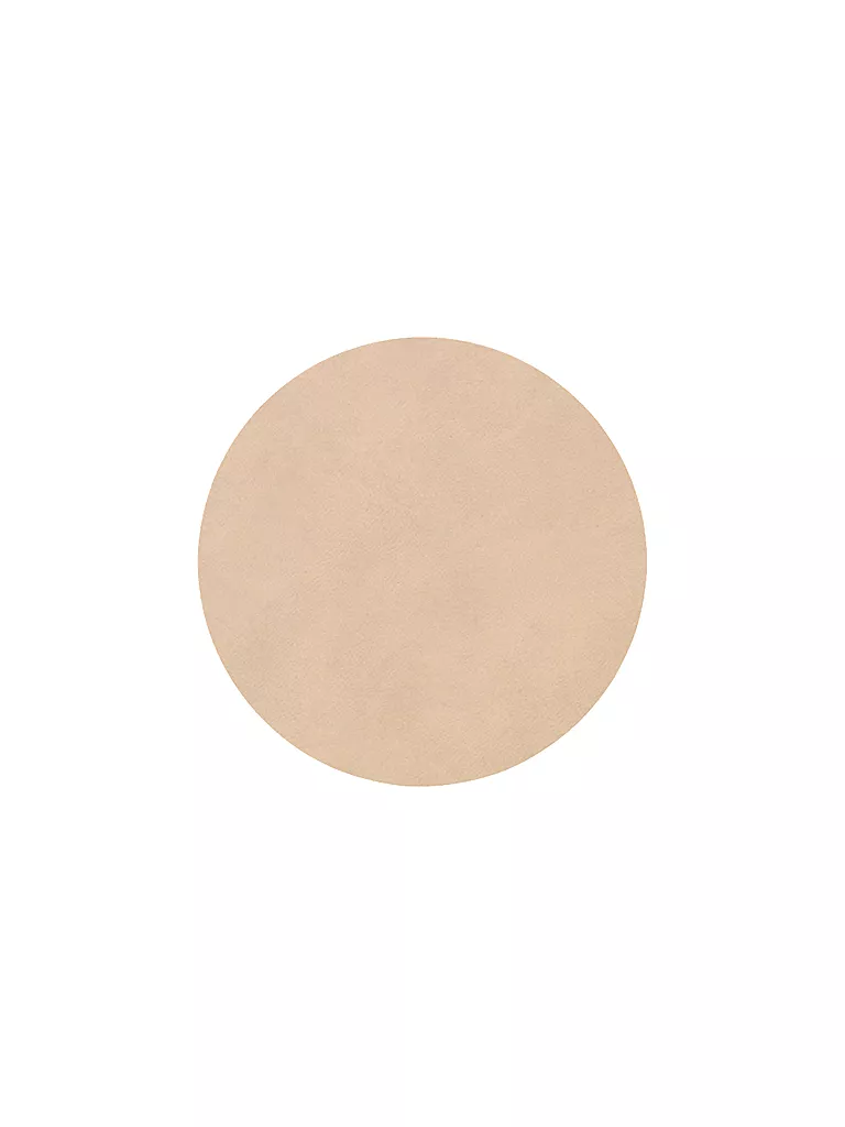 LIND DNA | Sous-verre rond en cuir Nupo 10cm Sable | camel