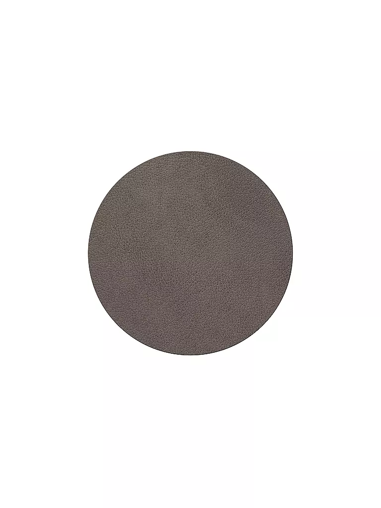LIND DNA | Untersetzer aus Leder, rund, 10 cm, Caviar | braun