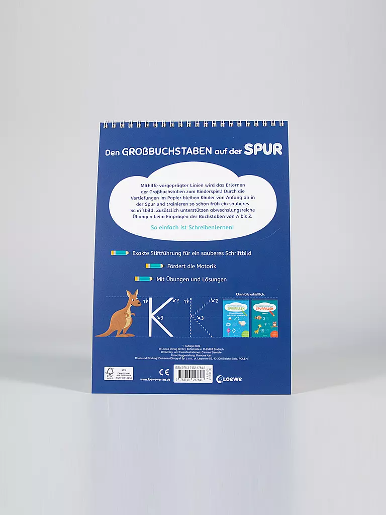 LOEWE VERLAG | Bloc-notes - Apprendre à écrire avec des rainures - Majuscules | Aucune couleur