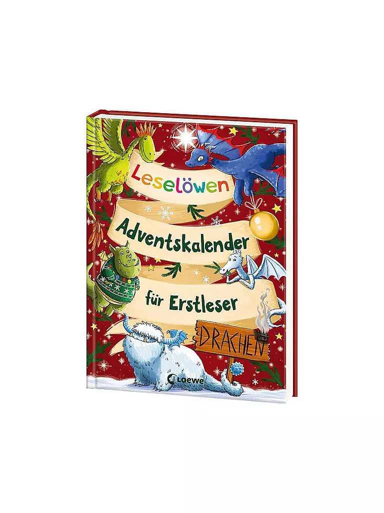 LOEWE VERLAG | Livre - Calendrier de l'Avent Leselöwen pour jeunes lecteurs - Dragons | keine Farbe