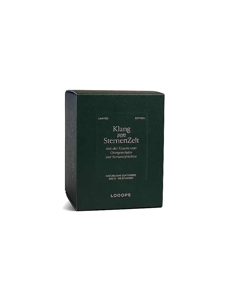 LOOOPS | Bougie parfumée 250g Klang von Sternenzelt | Vert foncé